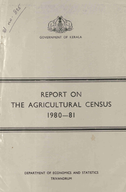 Report on the Agricultural Census 1980-81