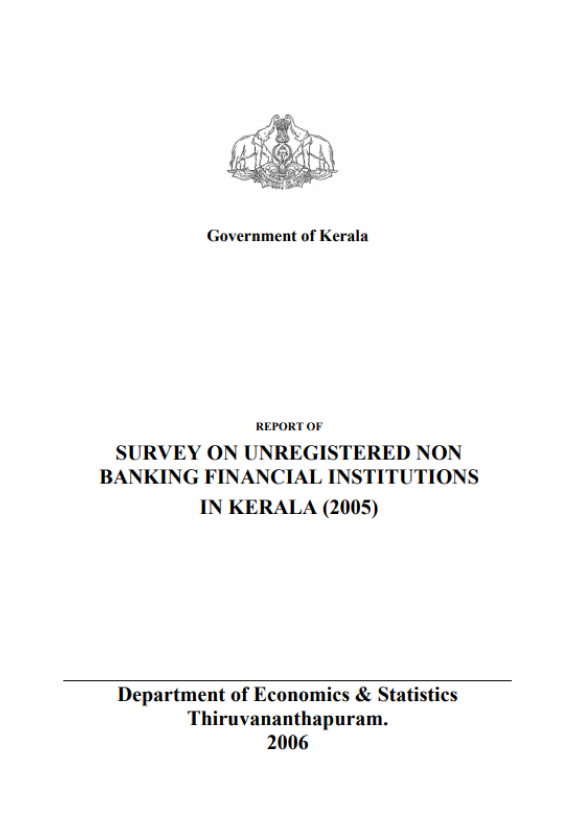 Report of Survey on Unregistered Non Banking Financial Institutions in Kerala (2005)