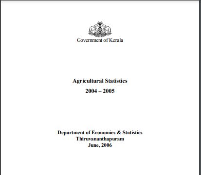 Report on Agriculture Statistics 2004-2005