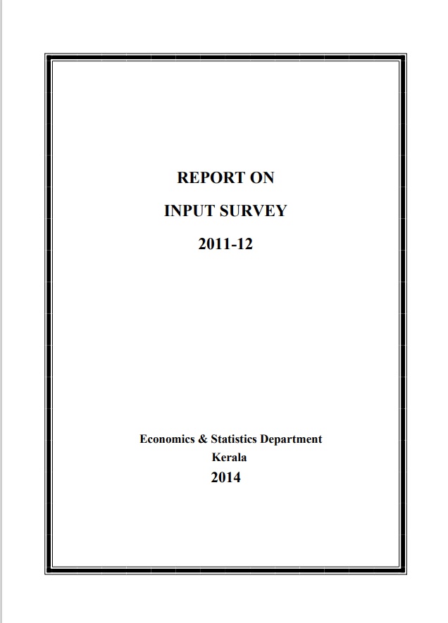 Report on Input  Survey 2011-12