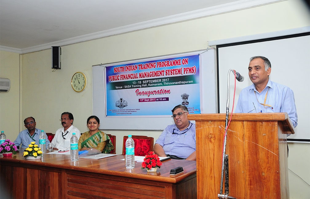 Training programme on PFMS held at SASA from 13-15 Sept 2017, inaugurated by Dr. Sharmila Mary Joseph, Secretary, Planning