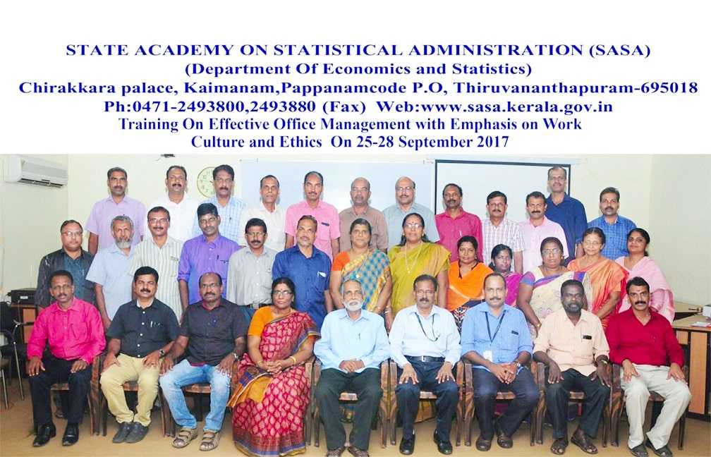 Training on Effective Office Management held at SASA from 25-28 Sept 2017