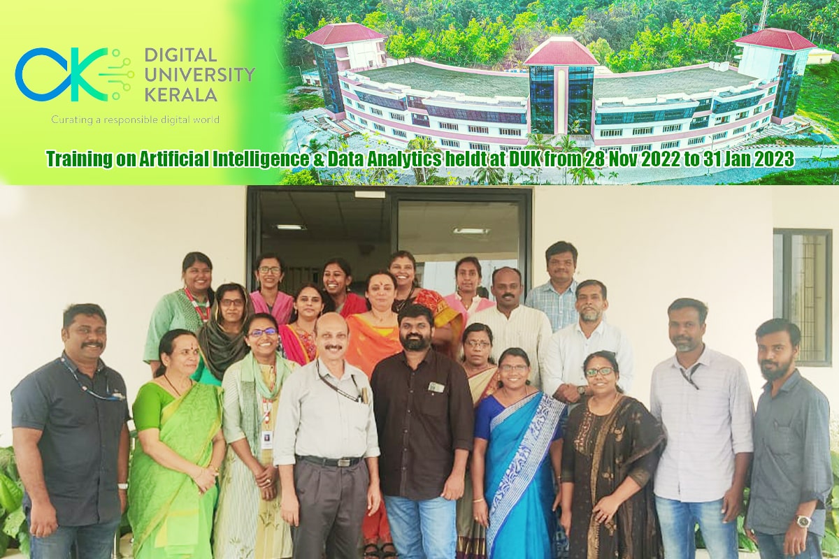 Training on Artificial Intelligence & Data Analytics for the statistical personnel held at Digital University Kerala from 28-11-22 to 31-01-2023