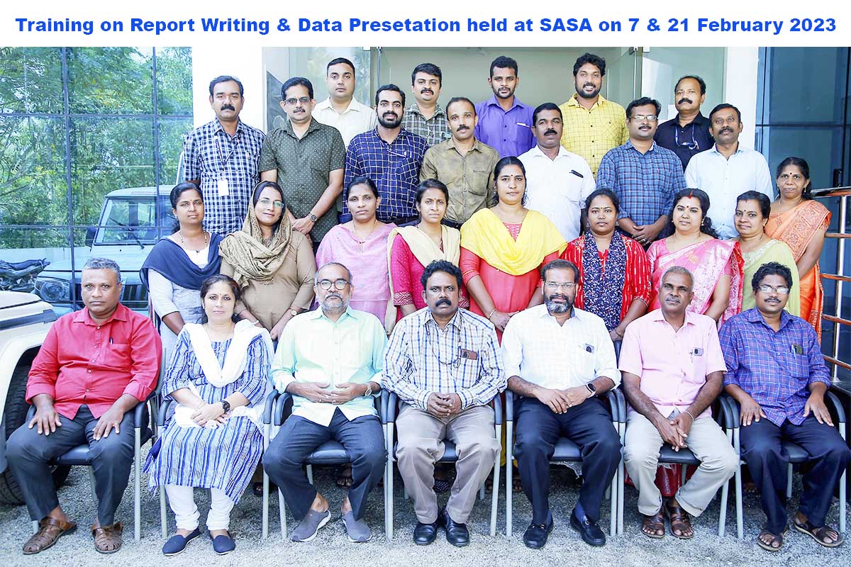 Training on Data Presentation & Report Writing held at SASA on 7 & 21 Feb 2023
