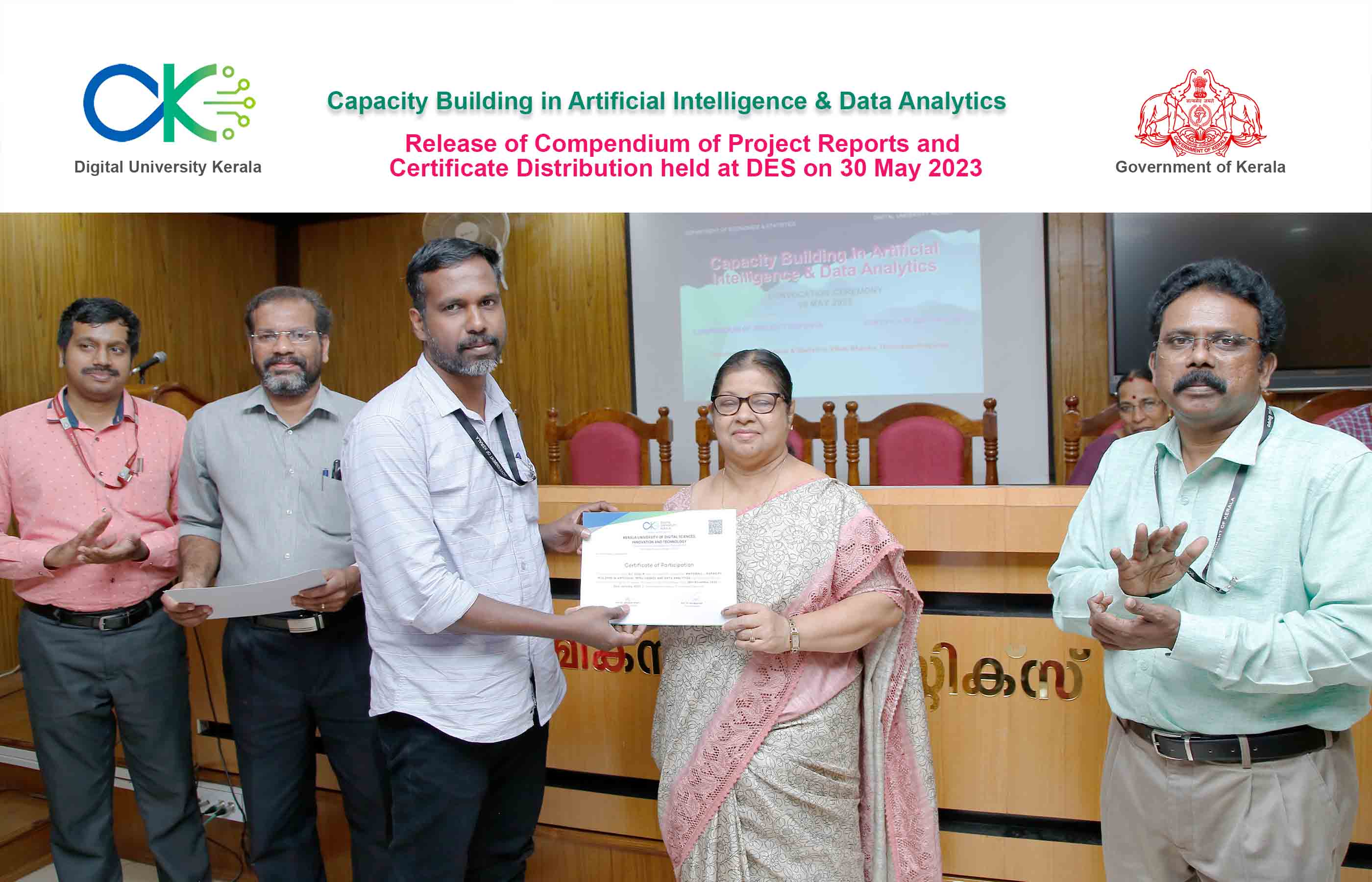 Award of certificate to Sri. Vijay R, Research Officer