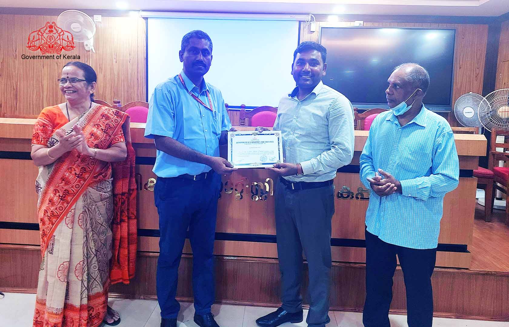 Distribution of certificate to Sri. Aditya Mandal, ISS probationer