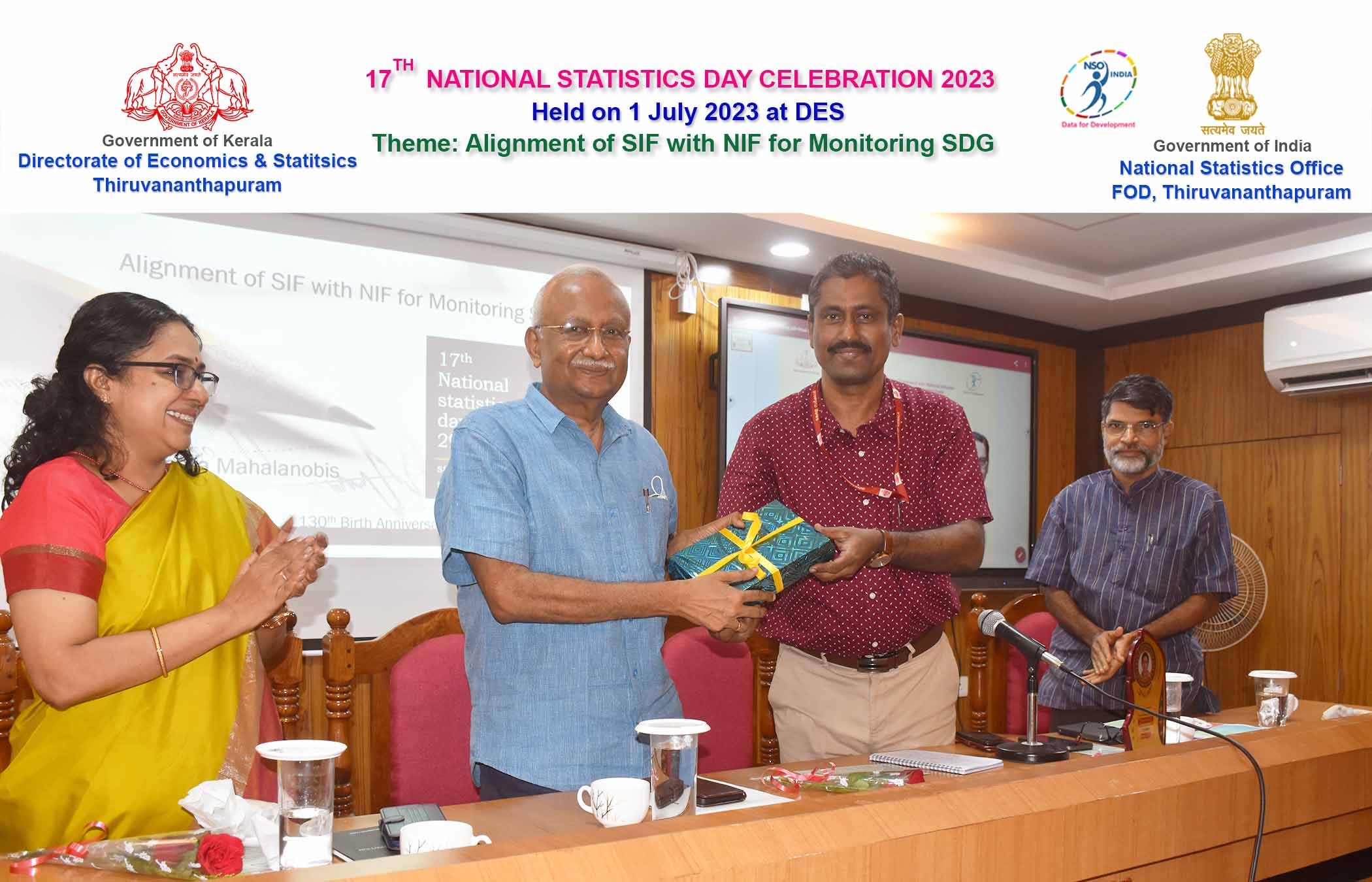Presenting a gift to Sri. S M Vijayanand as a token of honour
