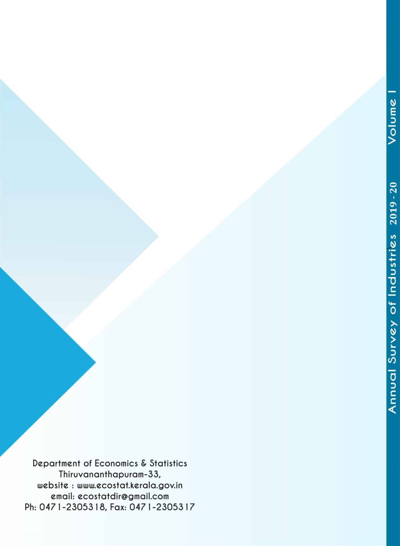 Annual Survey of Industries  2019-20  Volume I