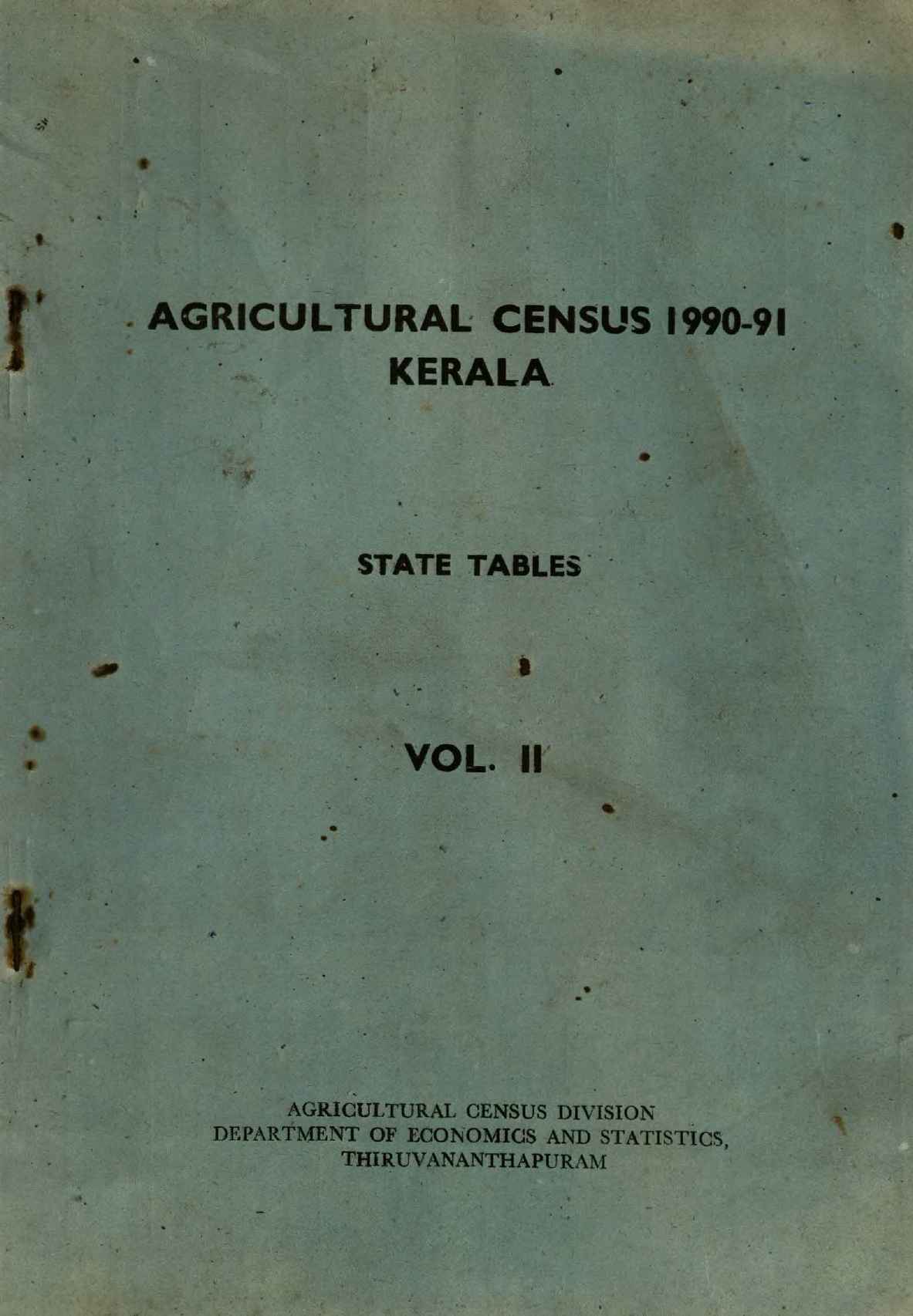 Agricultural Census 1990-91