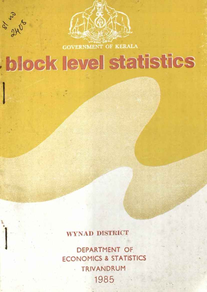 BLOCK LEVEL STATISTICS WYANAD DISTRICT