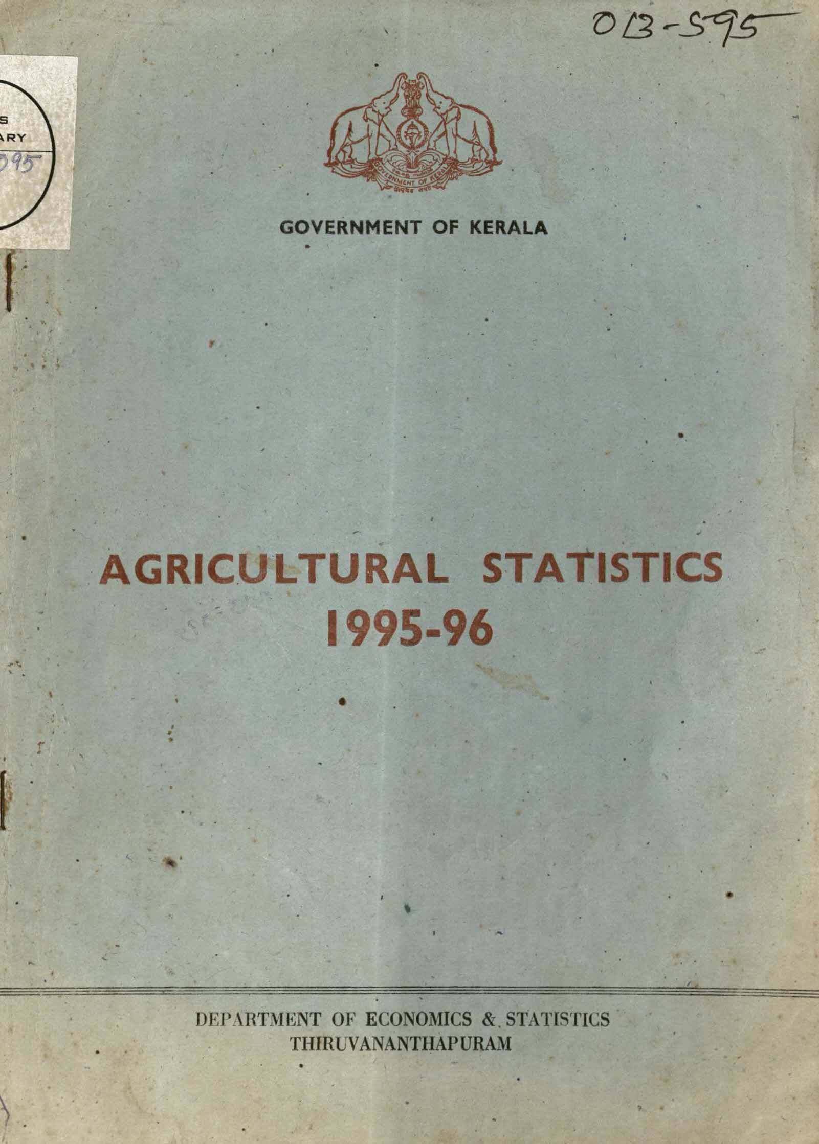 Agricultural Statistics 1995-96