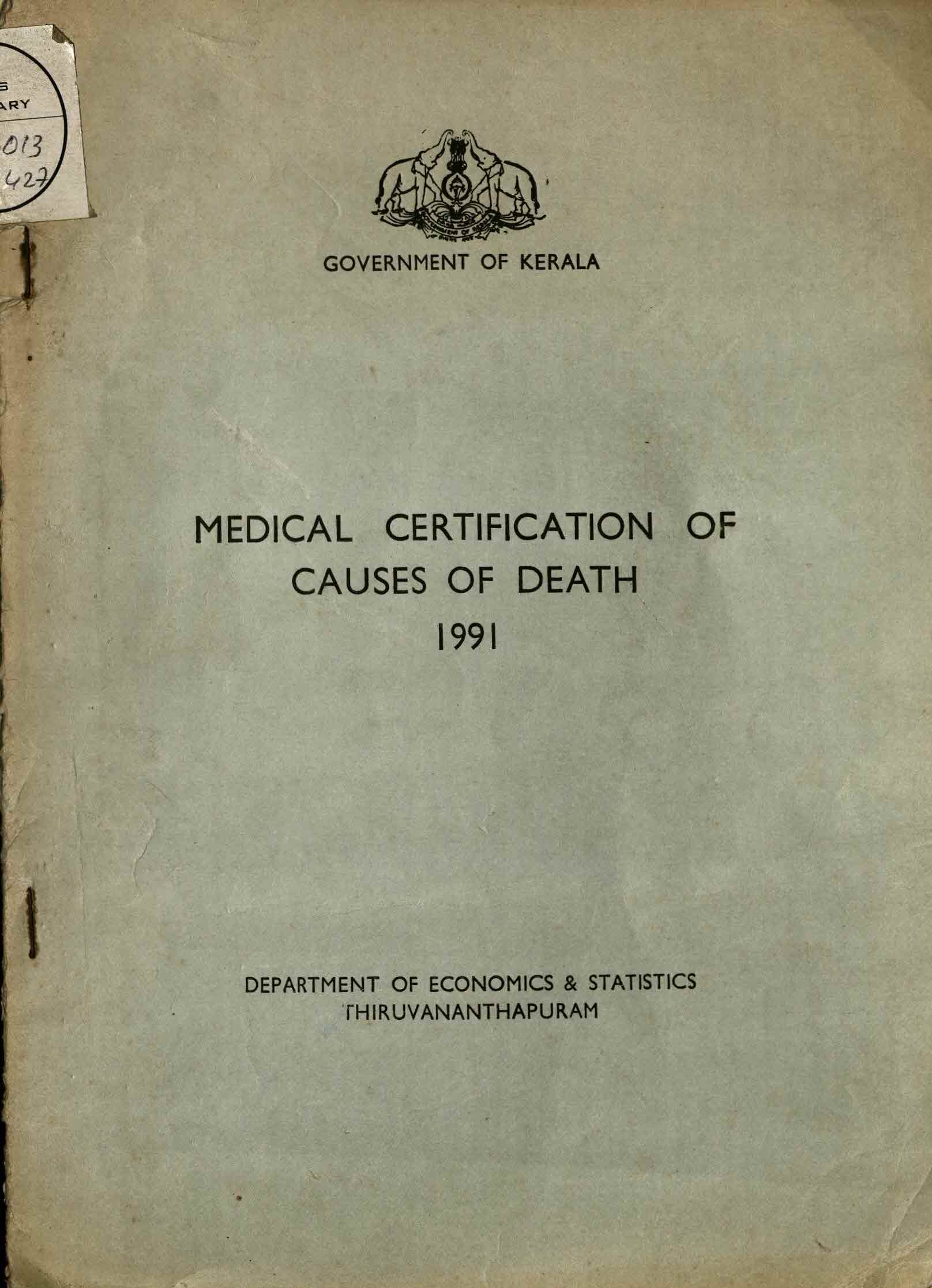 Medical Certification of Cause of death -1991