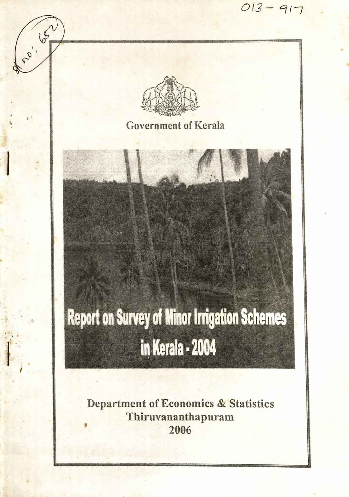 REPORT ON SURVEY OF MINOR IRRIGATION SCHEMES IN KERALA 2004