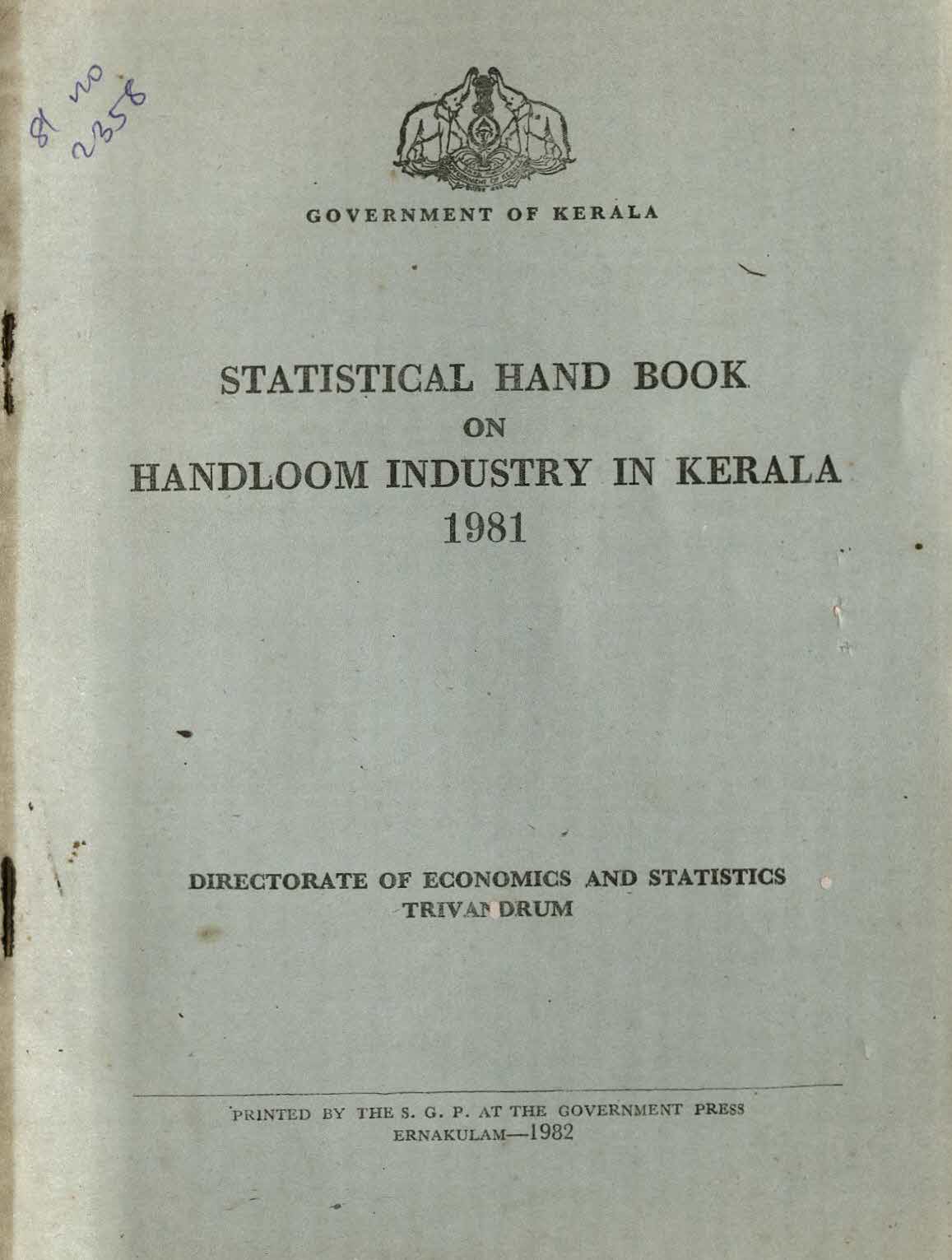 Statistical Hand Book on Handloom Industries in Kerala