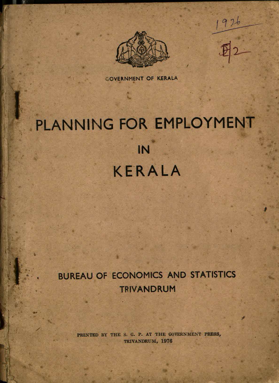 PLANNING FOR EMPLOYMENT IN KERALA