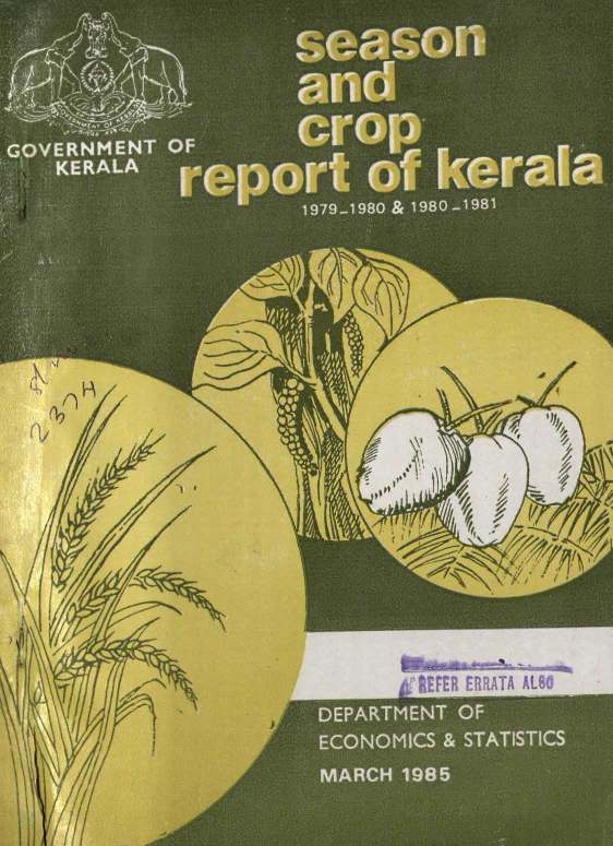 SEASON AND CROP REPORT OF KERALA 1979-1980 & 1980-1981