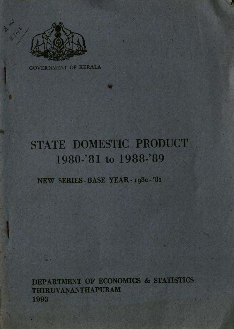STATE DOMESTIC PRODUCT 1980-81 TO 1988-89