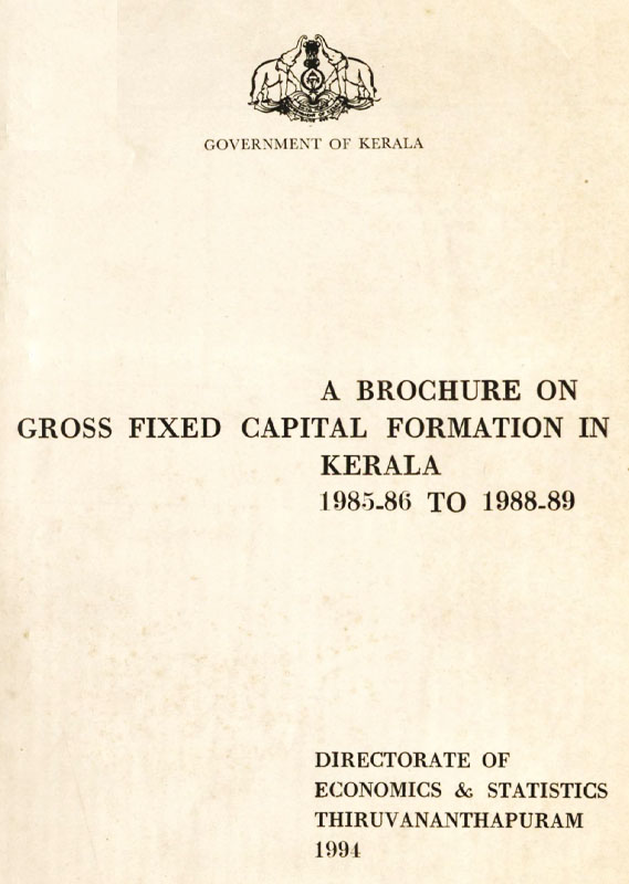 Gross Fixed Capital Formation 1985-86 to 1988-89