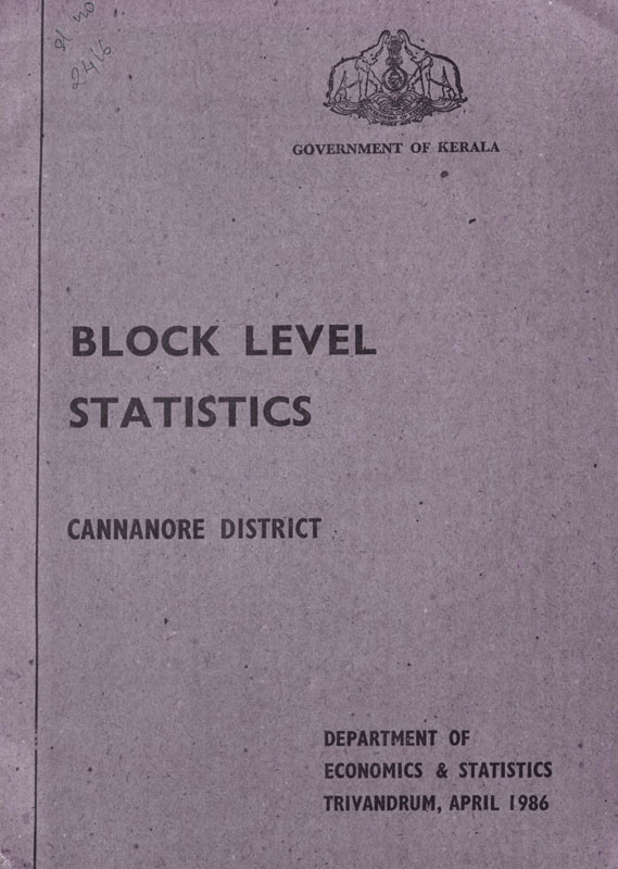 Block Level Statistics Kannur District 1986