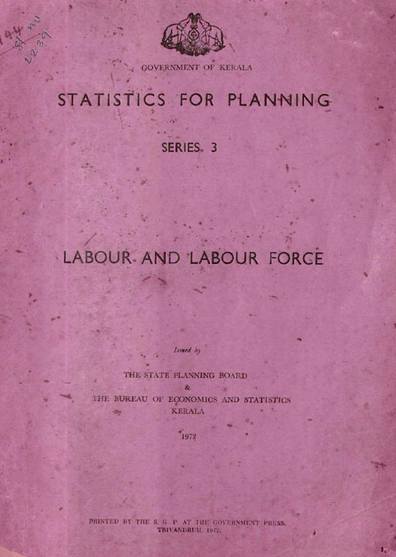 Statistics for Planning- Labour & Labour Force 1972
