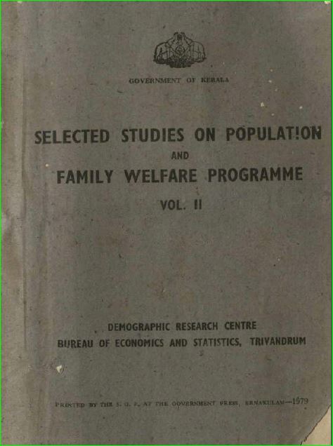 Selected Studies On Population And Family Welfare Programme Vol II