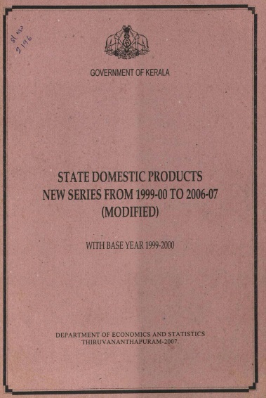 STATE DOMESTIC PRODUCTS NEW SERIES FROM 1999-00 TO 2006-07 (MODIFIED)