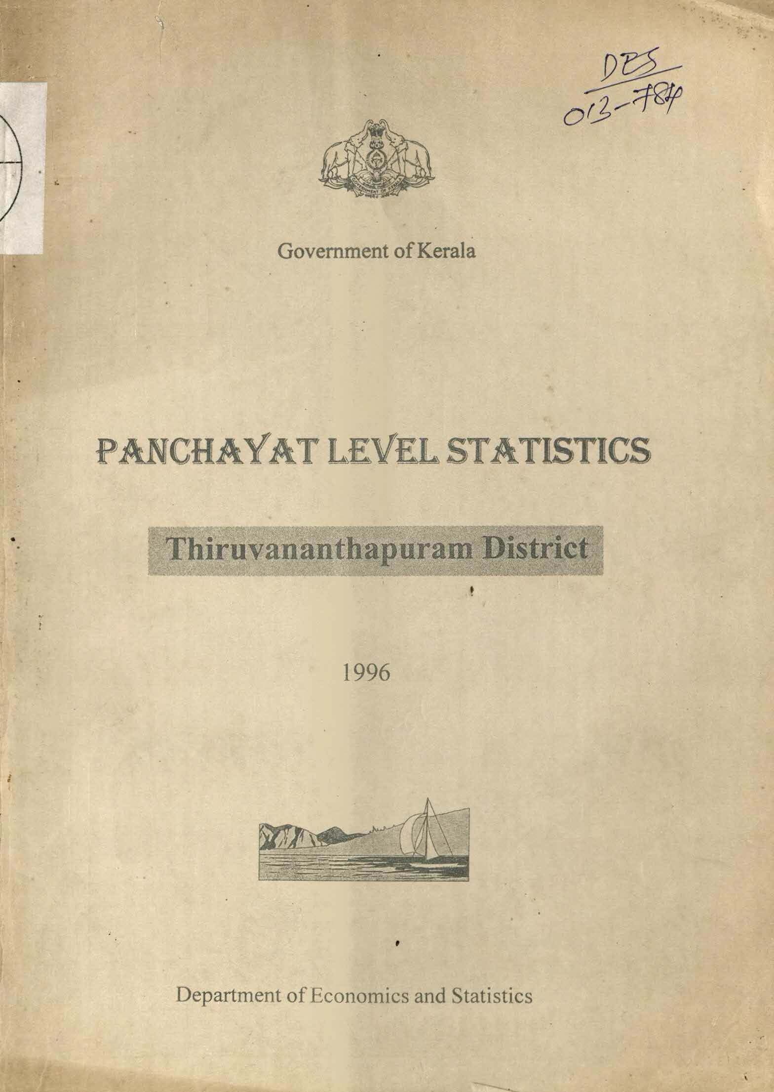 Panchayath Level Statistics Thiruvananthapuram District 1996