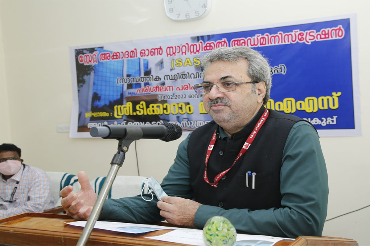 Training on Malayalam computing held at SASA on 24-02-2022,Inaugural address by ACS Planning Sri. Teeka Ram Meena IAS