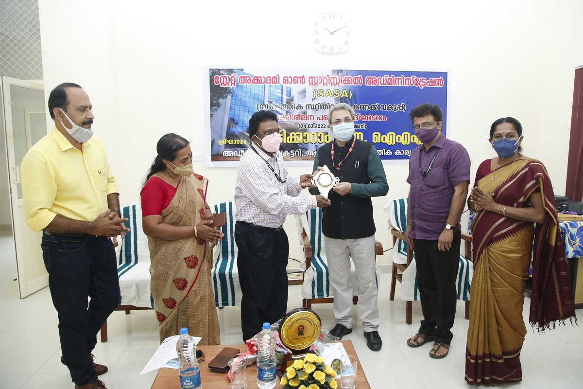 Giving memento to Sri. Teeka Ram Meena IAS, ACS P&EAD during the event held on 24-02-2022