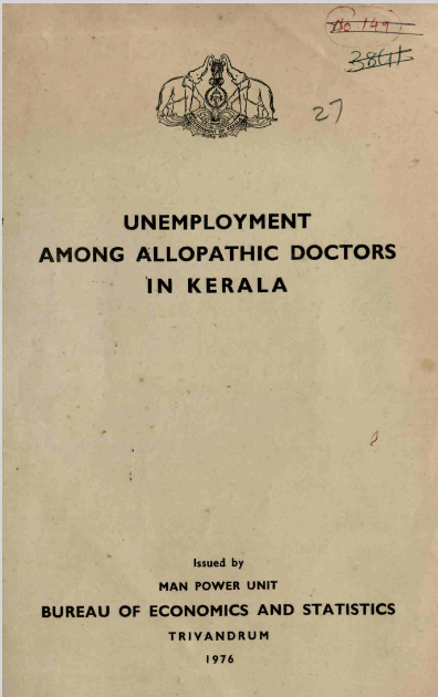 Unemployment Among Allopathic Doctors in Kerala 1976