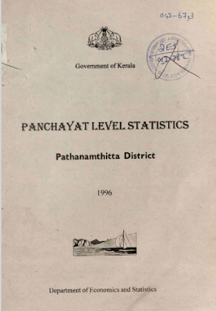 Panchayat Level Statistics Pathanamthitta District 1996