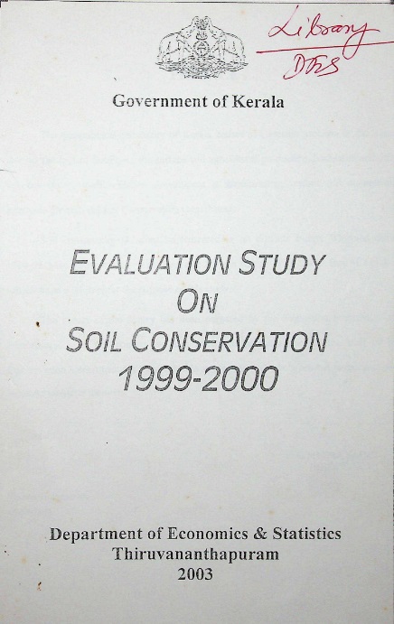 Evaluation Study on Soil Conservation 1999-2000