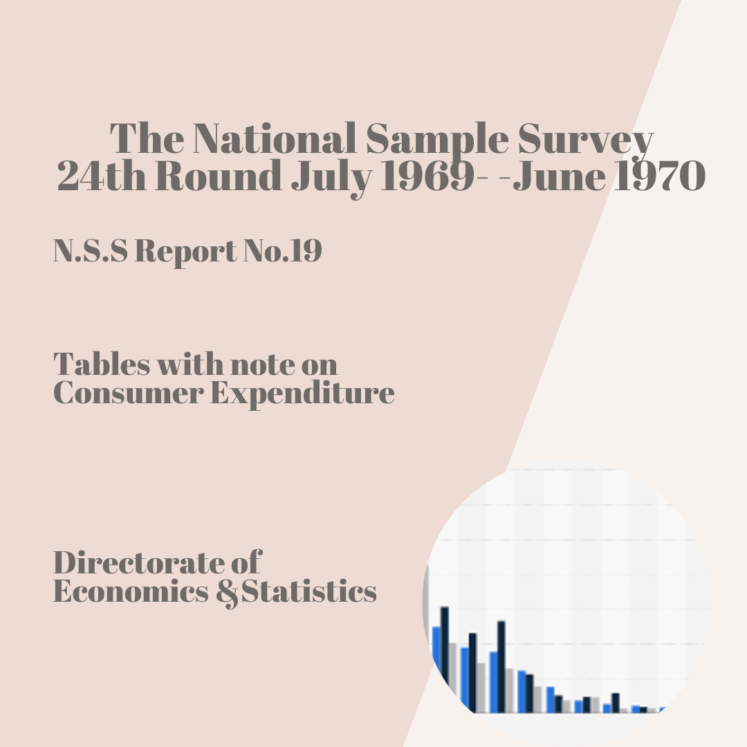The National Sample Survey Twenty fourth Round July 1969-June 1970