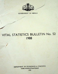 Vital Statistics Bulletin No.52 1988