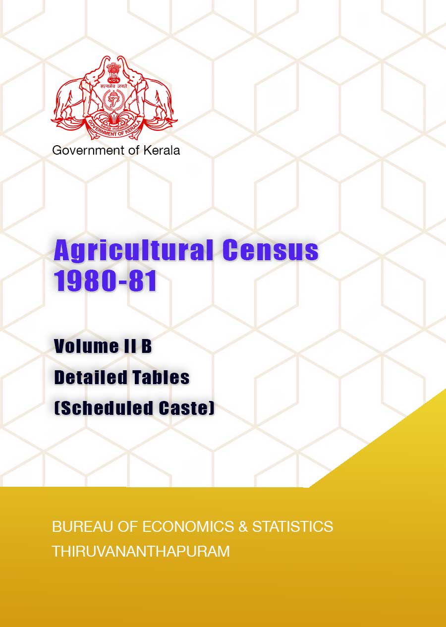 Agricultural Census 1980-81 Vol II B Detailed Tables- Scheduled Caste