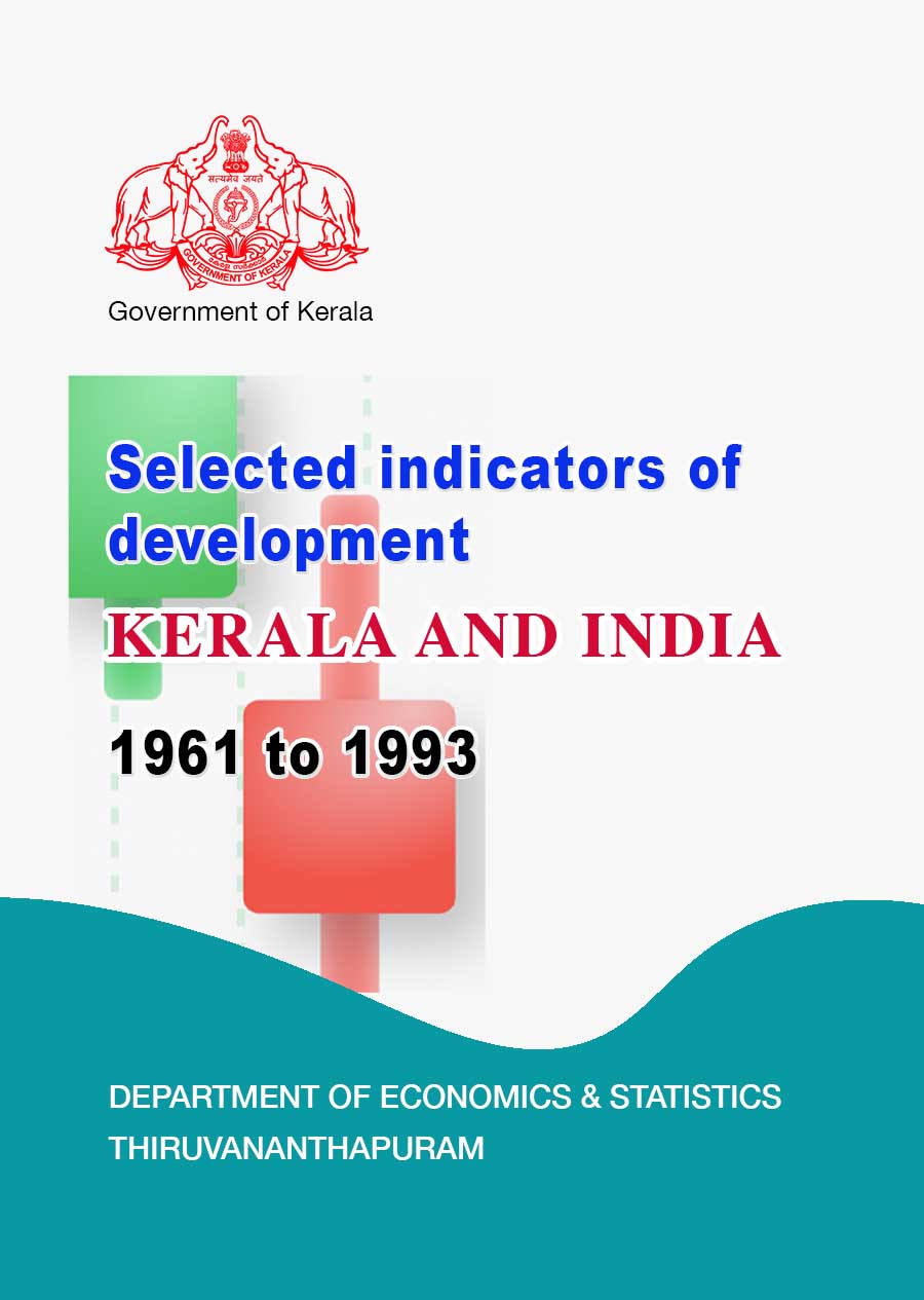 Selected indicators of development Kerala and India 1961 to 1993