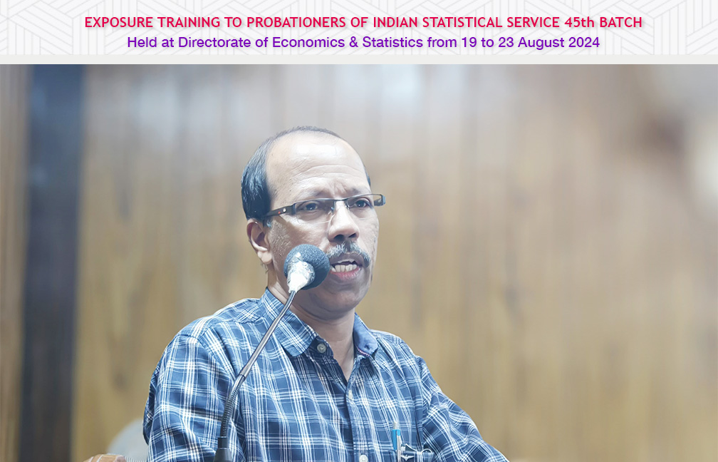 Exposure training to ISS probationers held at DES from 19 to 23 Aug 2024. Additional Director (General) Sri. Vinodan T.P.  delivers presidential address.