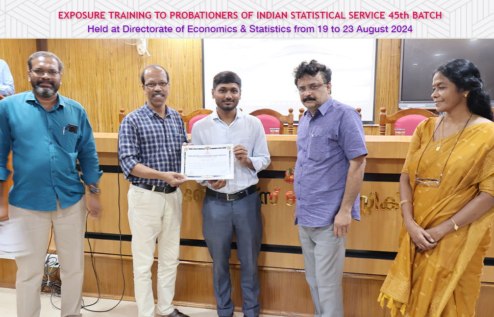 Sri. Shinde Shard Panchu, ISS probationer receives certificate from Sri. T.P. Vinodan, Additional Director (General)