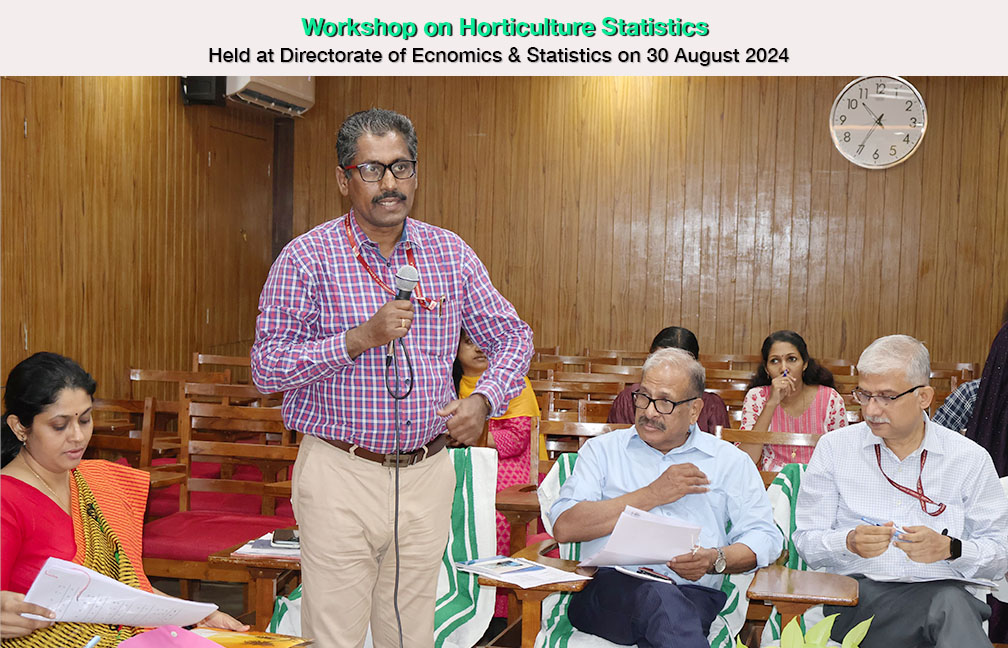 Workshop on Horticulture Statistics organized by the Department of Economics & Statistics on 30 August 2024