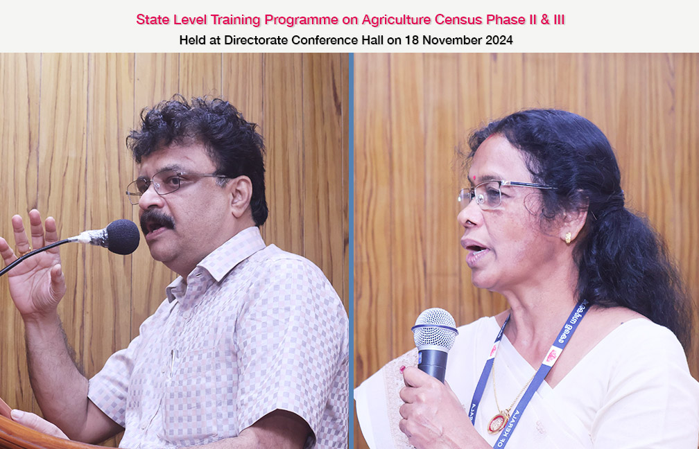 Training on Agriculture Census Phase II & III held on 18-11-2024