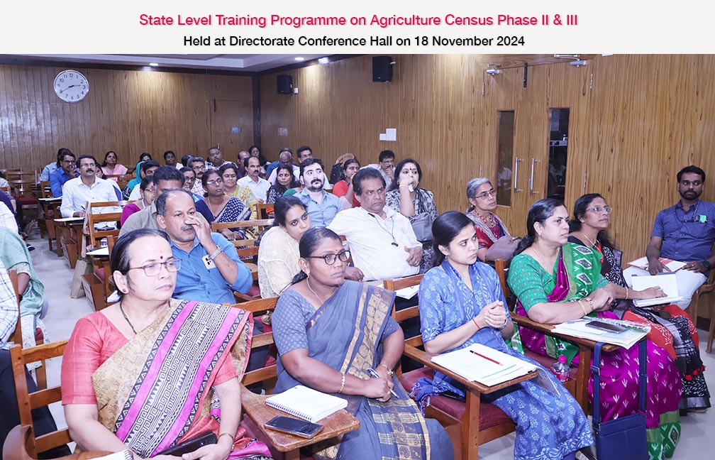 Training on Agriculture Census Phase II & III held on 18-11-2024