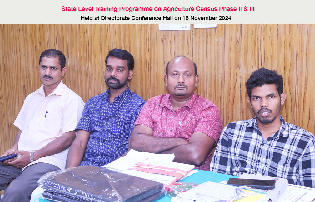 Training on Agriculture Census Phase II & III held on 18-11-2024