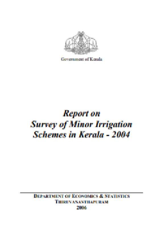 Report on Survey of Minor Irrigation Schemes in Kerala - 2004