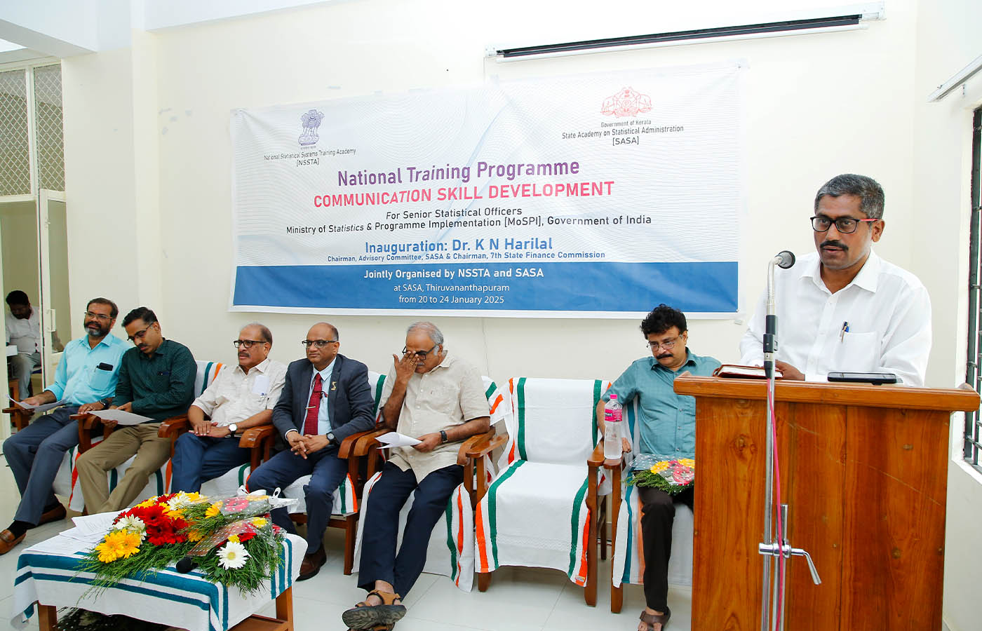 National level training for Senior Statistical Officers held at SASA, jointly organised by NSSTA and SASA. Presiddential address by Sri. Sreekumar B, Director SASA