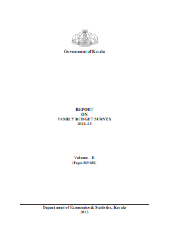 Report on Working Class Family Budget Survey 2011-12 (Volume II)