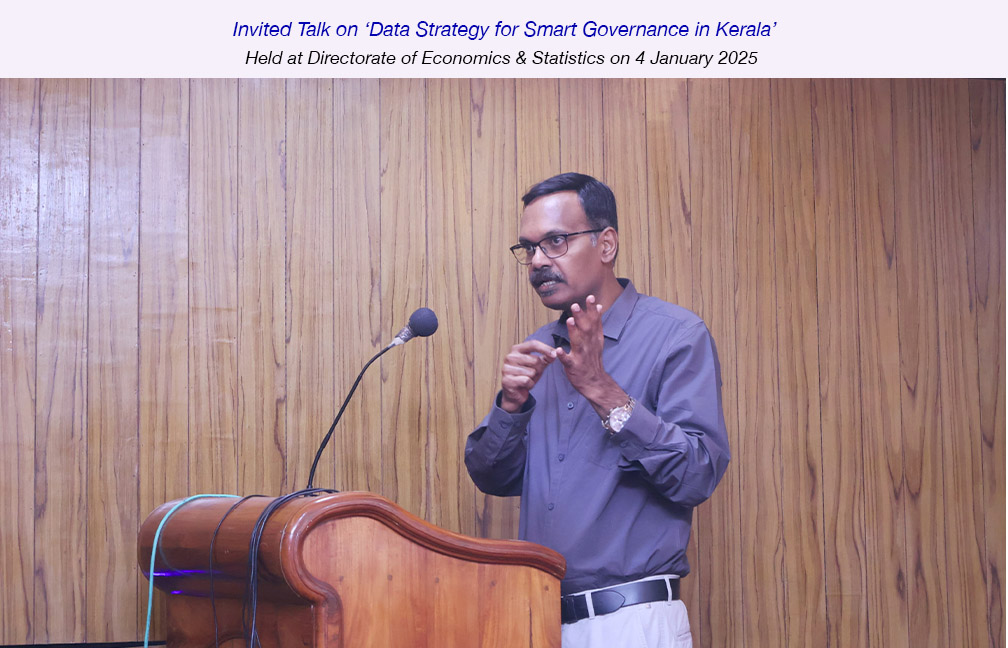 Talk on Data Strategy for Smart Governance held on 4 January 2025. Dr. Navas  Jal;aludeen, Data Specialist and Advisor of Qatar Central Bank delivered the talk.