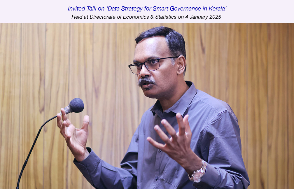 Talk on Data Strategy for Smart Governance held on 4 January 2025. Dr. Navas Jal;aludeen, Data Specialist and Advisor of Qatar Central Bank delivered the talk.