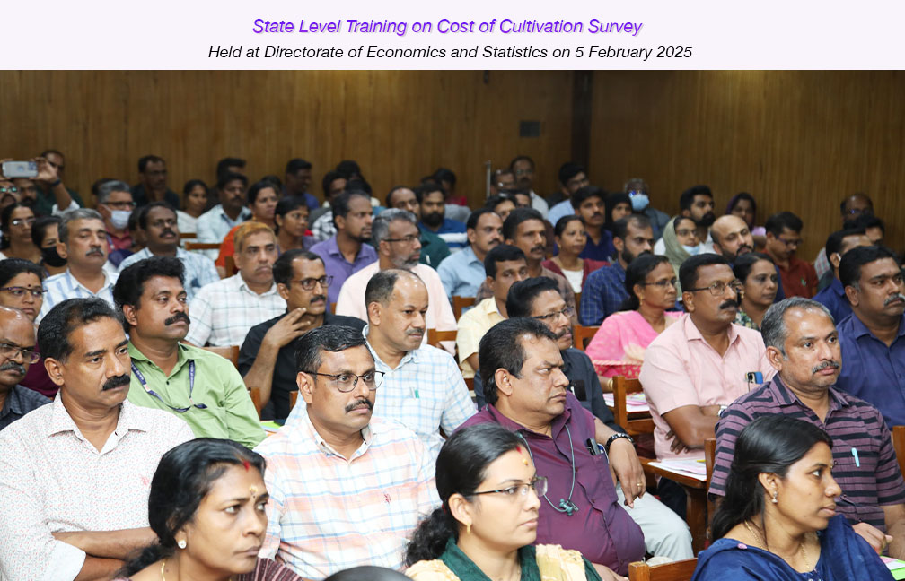 State level annual training on Cost of Cultivation Survey held at directorate of DES on 05-02-2025.