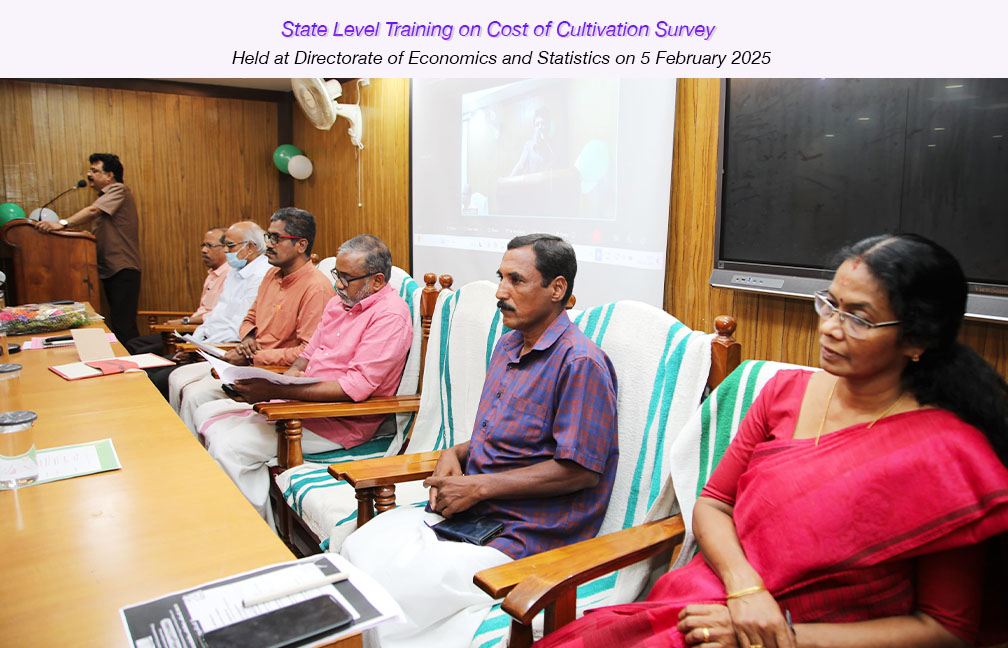 State level annual training on Cost of Cultivation Survey held at directorate of DES on 05-02-2025.