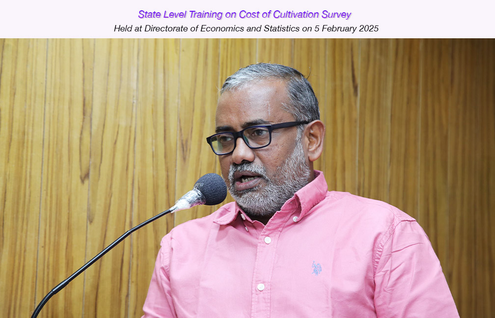 State level annual training on Cost of Cultivation Survey held at directorate of DES on 05-02-2025.